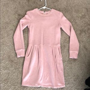 Gap Dusty Pink Long Sleeve Sweatshirt Dress